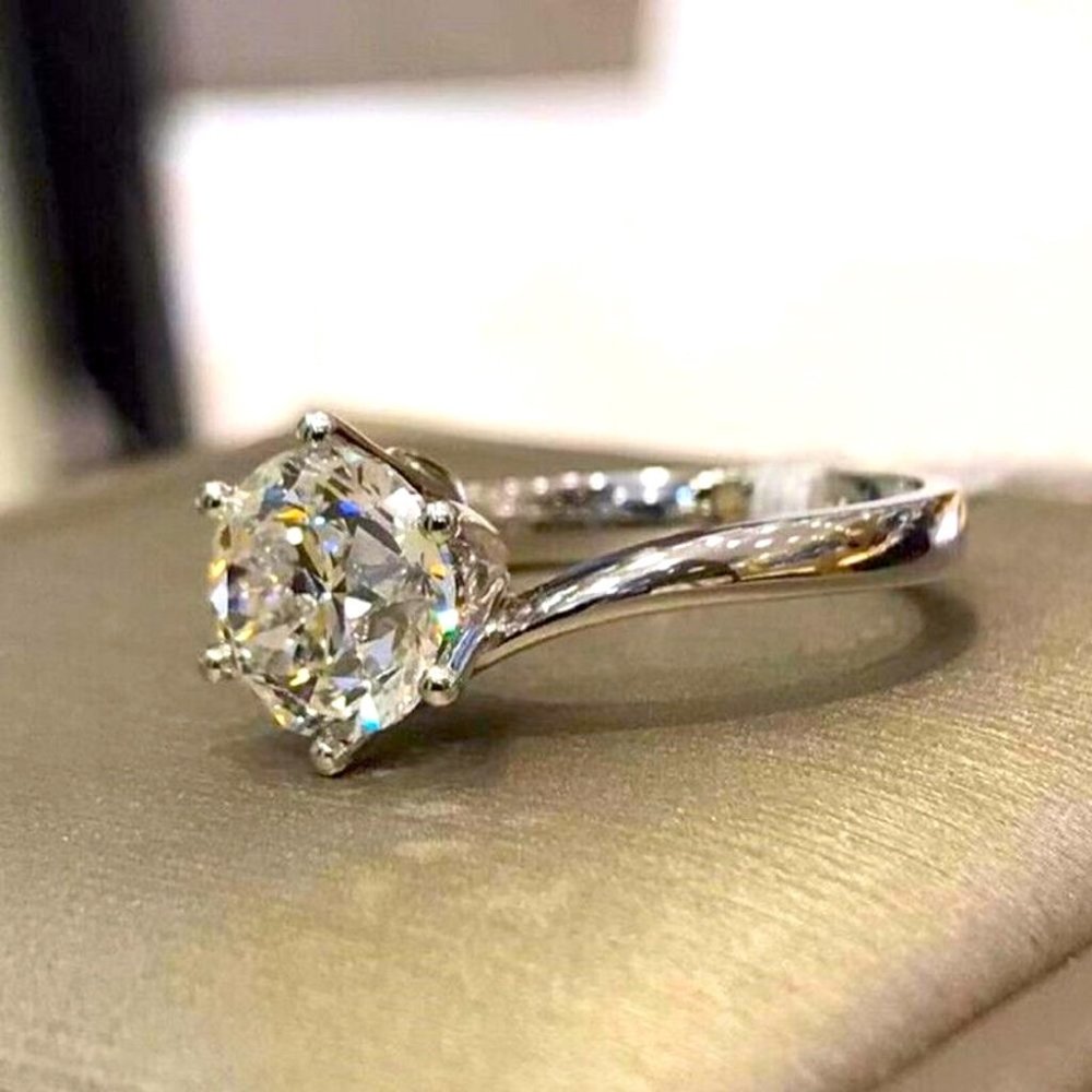 New Gorgeous 925 Silver 3.5ct Round Brilliant Diamond Solitaire - Picture 2 of 3